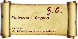 Zadravecz Orgona névjegykártya